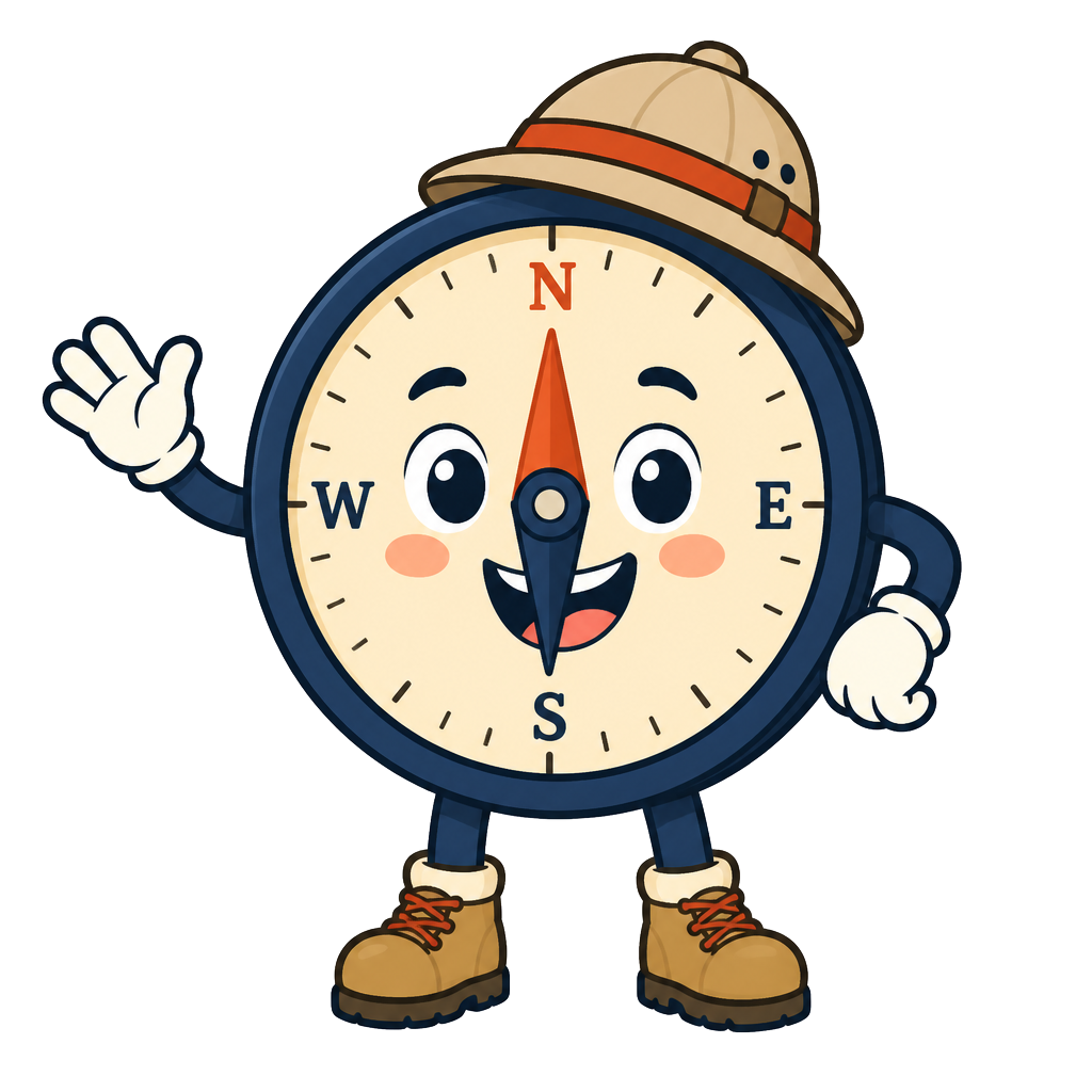 Captain Compass, the Sky's Summer Adventure Camp mascot